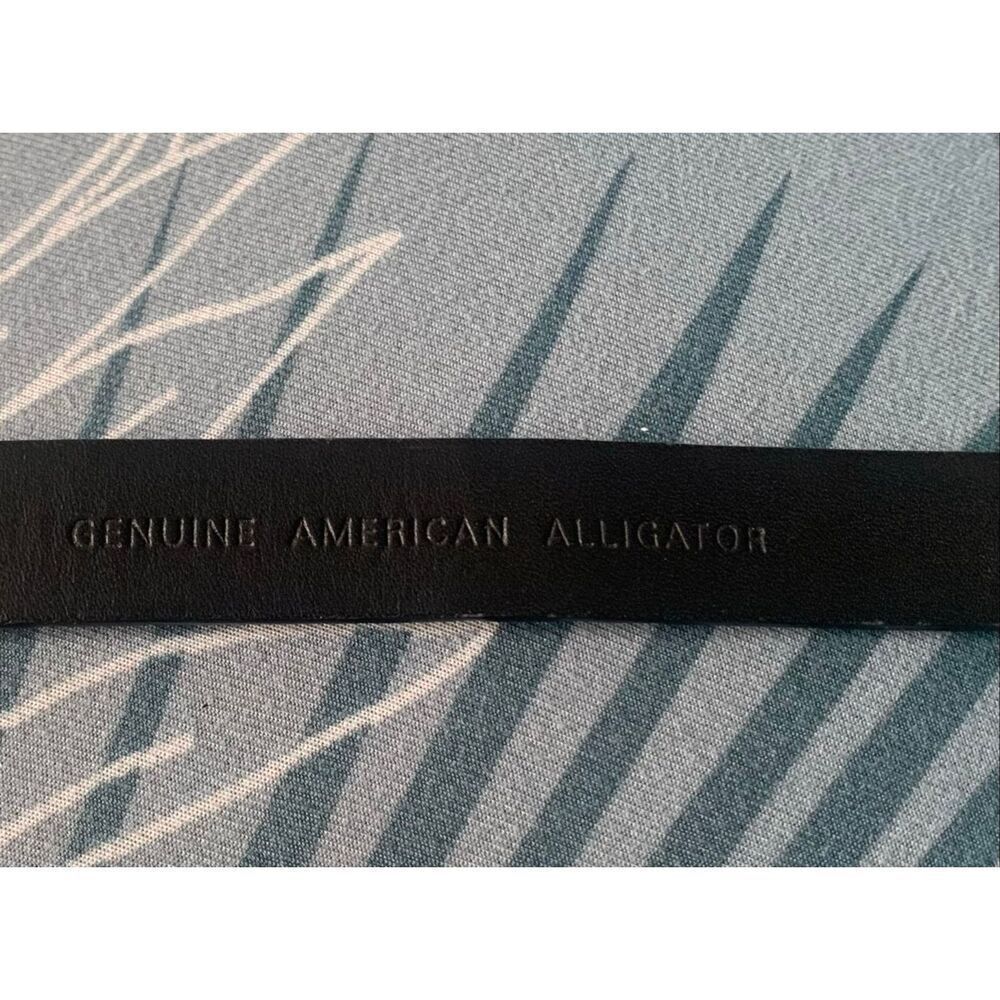 RALPH LAUREN COLLECTION Italy Black ALLIGATOR SKINNY Leather Belt sz L - Picture 5 of 8